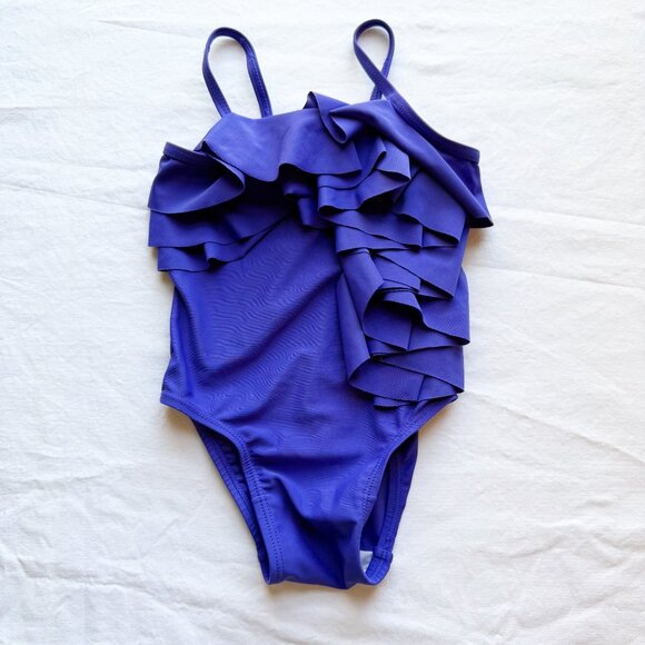 Girls Ruffle One-Piece Swimsuit Purple Old Navy Size 2T - Picture 1 of 6